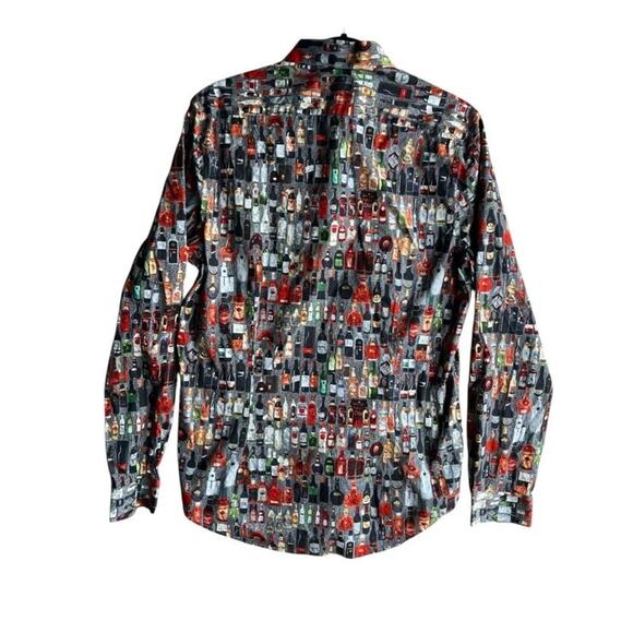 Paisley & Gray Slim Fit Men's Funky Shirt Long Sleeve Wine Print Size Large NEW - Picture 3 of 11